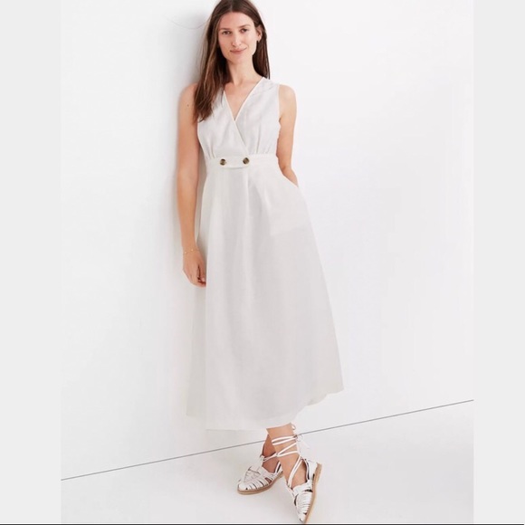 Madewell Dresses & Skirts - Madewell Button-Waist Wrap Midi Dress 8 NWT